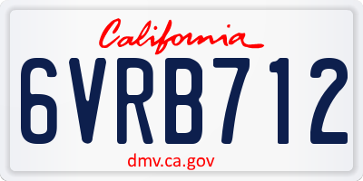 CA license plate 6VRB712