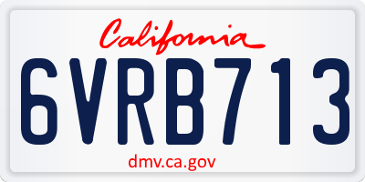 CA license plate 6VRB713