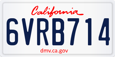 CA license plate 6VRB714