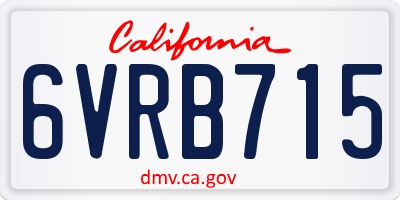 CA license plate 6VRB715
