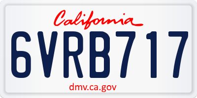 CA license plate 6VRB717