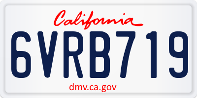 CA license plate 6VRB719