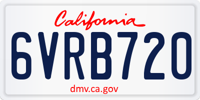 CA license plate 6VRB720