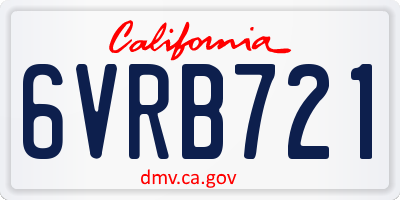 CA license plate 6VRB721