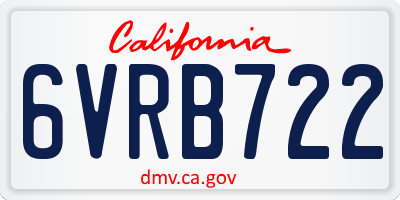 CA license plate 6VRB722