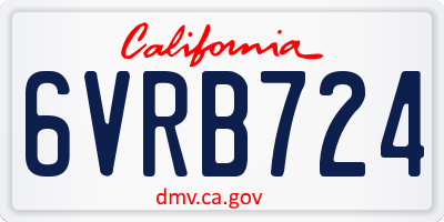 CA license plate 6VRB724