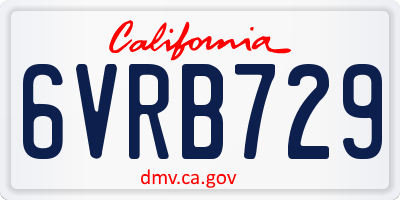 CA license plate 6VRB729