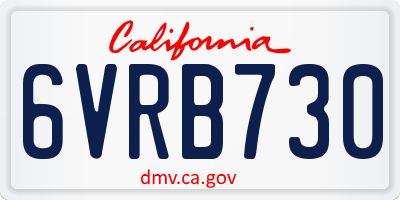 CA license plate 6VRB730