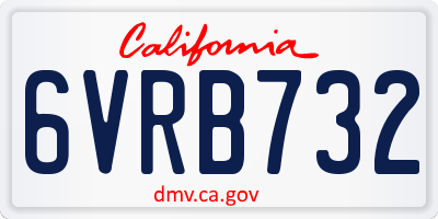 CA license plate 6VRB732