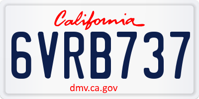 CA license plate 6VRB737