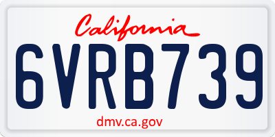 CA license plate 6VRB739