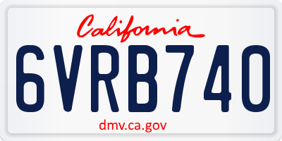 CA license plate 6VRB740