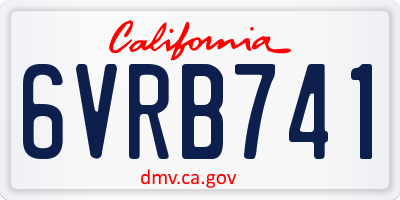 CA license plate 6VRB741