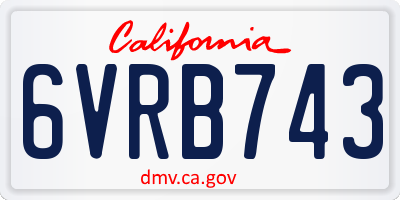 CA license plate 6VRB743