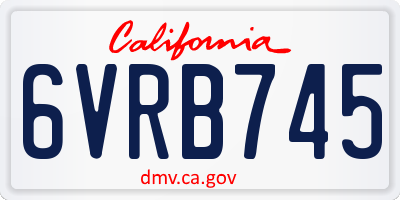 CA license plate 6VRB745