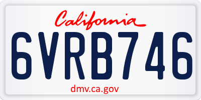 CA license plate 6VRB746