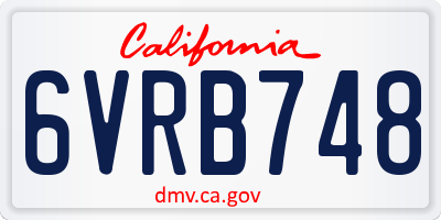 CA license plate 6VRB748