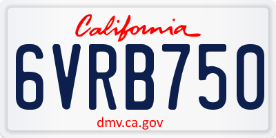 CA license plate 6VRB750