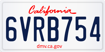 CA license plate 6VRB754