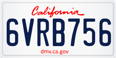 CA license plate 6VRB756