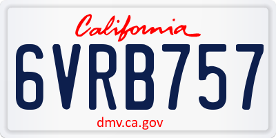 CA license plate 6VRB757