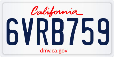 CA license plate 6VRB759