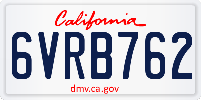 CA license plate 6VRB762