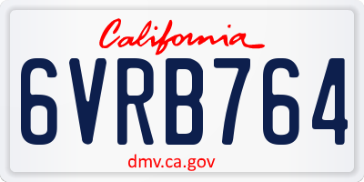CA license plate 6VRB764