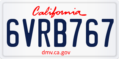 CA license plate 6VRB767