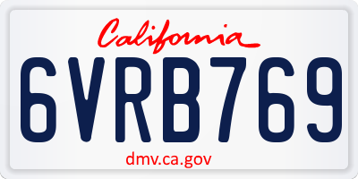 CA license plate 6VRB769