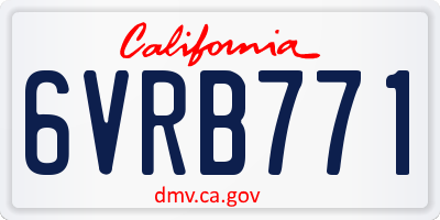 CA license plate 6VRB771