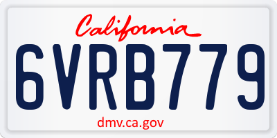 CA license plate 6VRB779