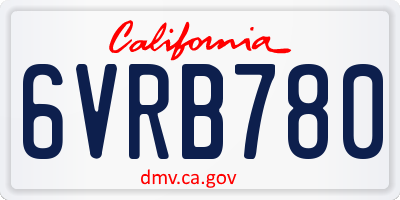 CA license plate 6VRB780