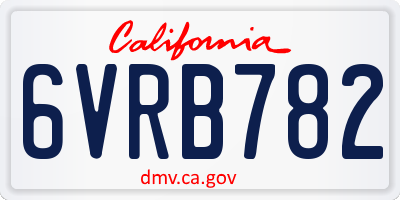 CA license plate 6VRB782