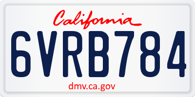 CA license plate 6VRB784