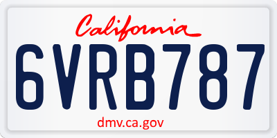 CA license plate 6VRB787