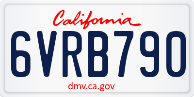 CA license plate 6VRB790