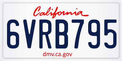 CA license plate 6VRB795