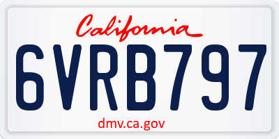 CA license plate 6VRB797