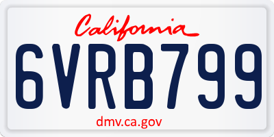 CA license plate 6VRB799