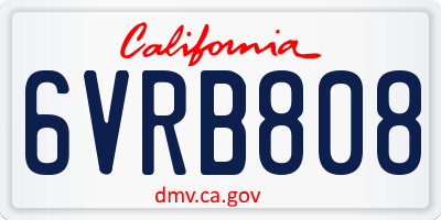CA license plate 6VRB808