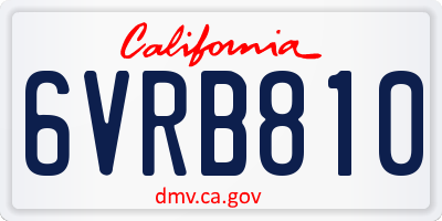 CA license plate 6VRB810