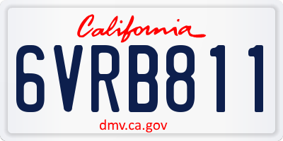 CA license plate 6VRB811