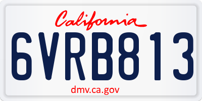 CA license plate 6VRB813