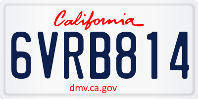 CA license plate 6VRB814