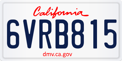 CA license plate 6VRB815
