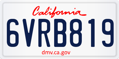 CA license plate 6VRB819