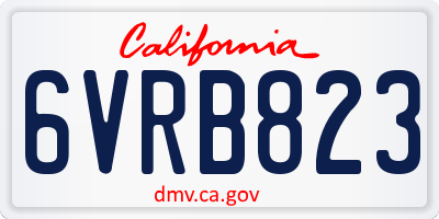 CA license plate 6VRB823