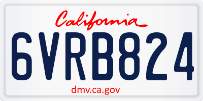 CA license plate 6VRB824