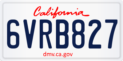 CA license plate 6VRB827